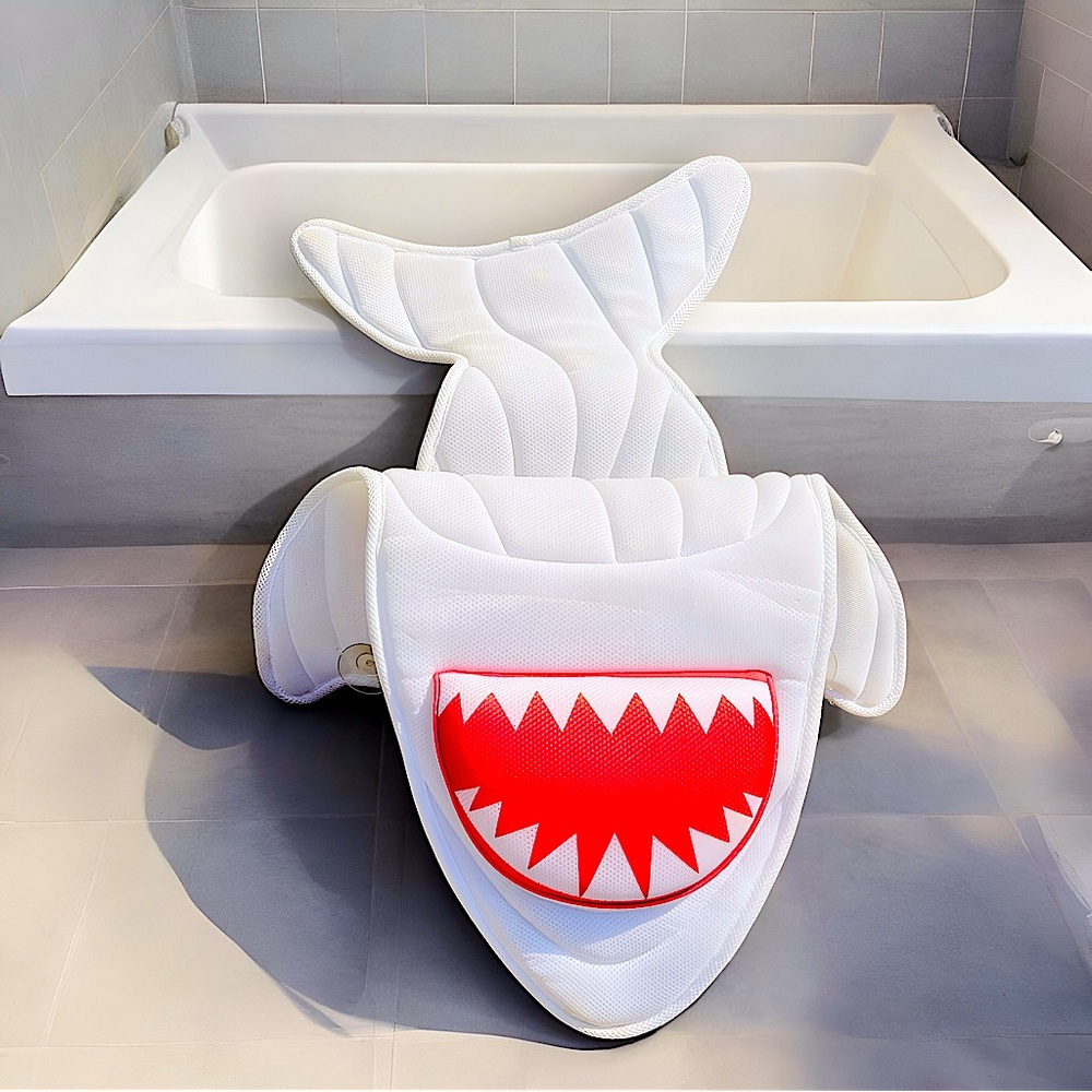 Shark-Shaped Full-Body Bath Pillow Mat: Quick-Dry and Machine Washable
